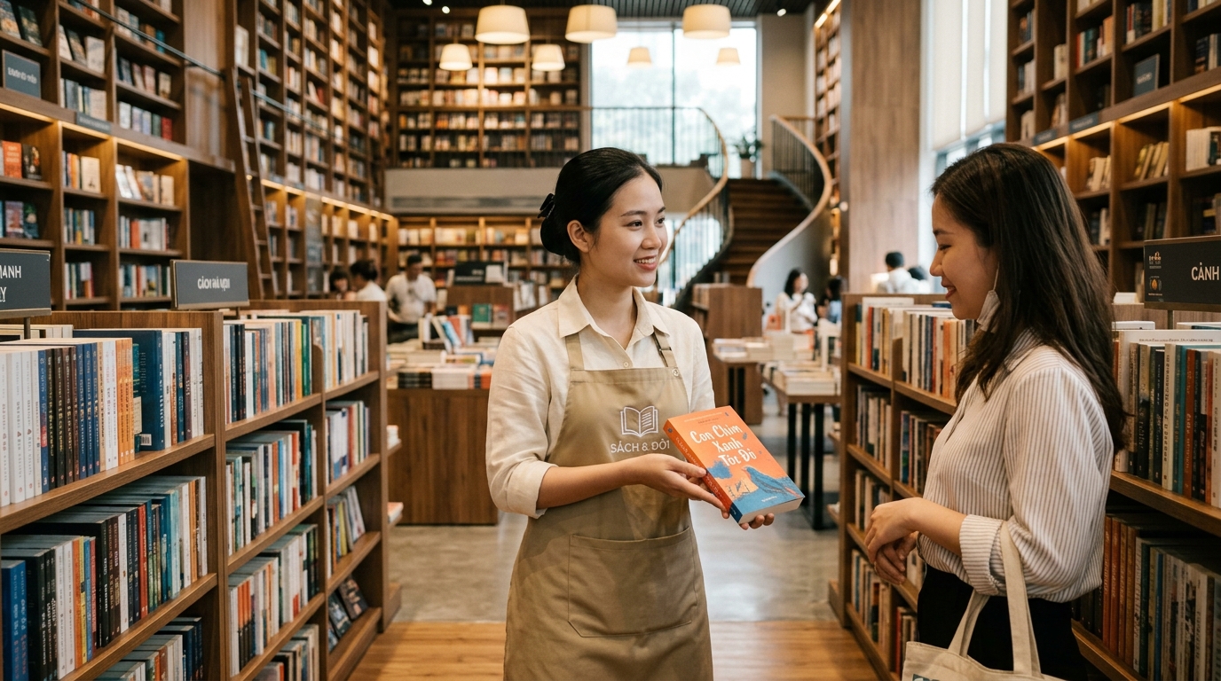 Đồng Phục Chuỗi Nhà Sách: Thanh Lịch, Phong Thái Tri Thức & Không Gian Văn Khang